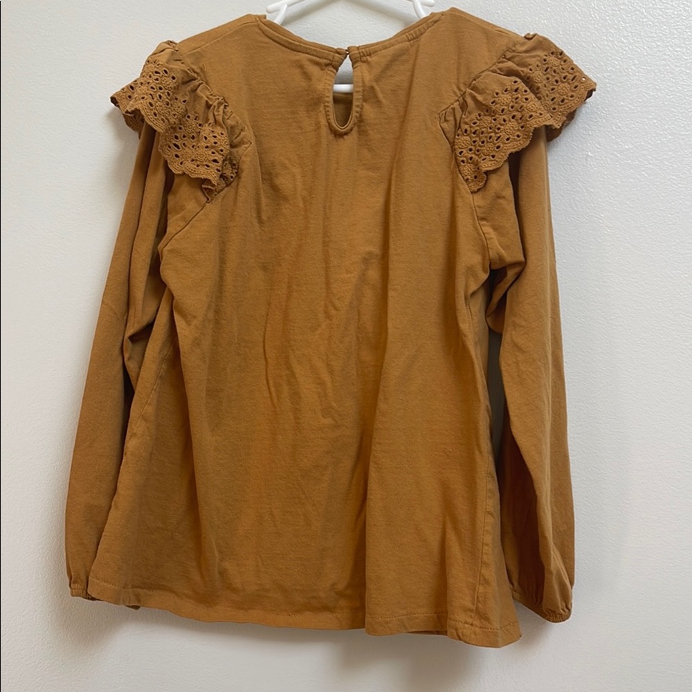 Girls Brown Ruffle Top - Picture 5 of 5